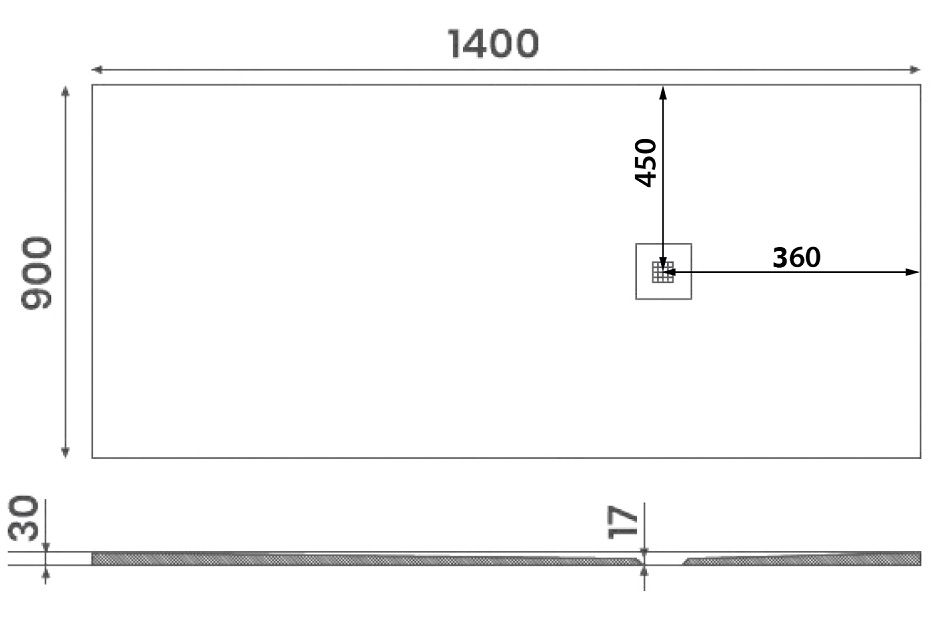 Gelco Mitia Sprchová vanička 140x90x3 cm sivá profilovaná PMS14090 - galéria #5