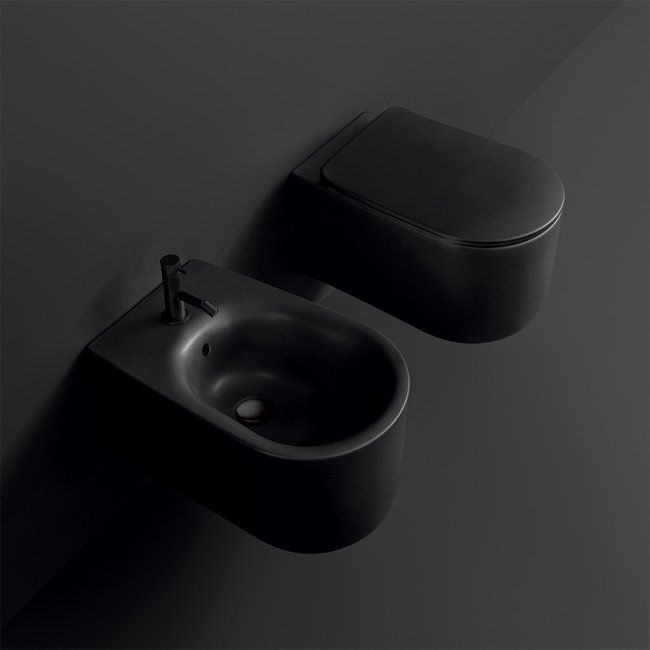 Kerasan Nolita Závesný bidet 35x33x55 cm, čierny matný 532531 - galéria #1