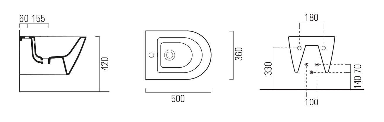 GSI Norm Závesný bidet 50x36 cm ExtraGlaze, biely 8664111 - galéria #2