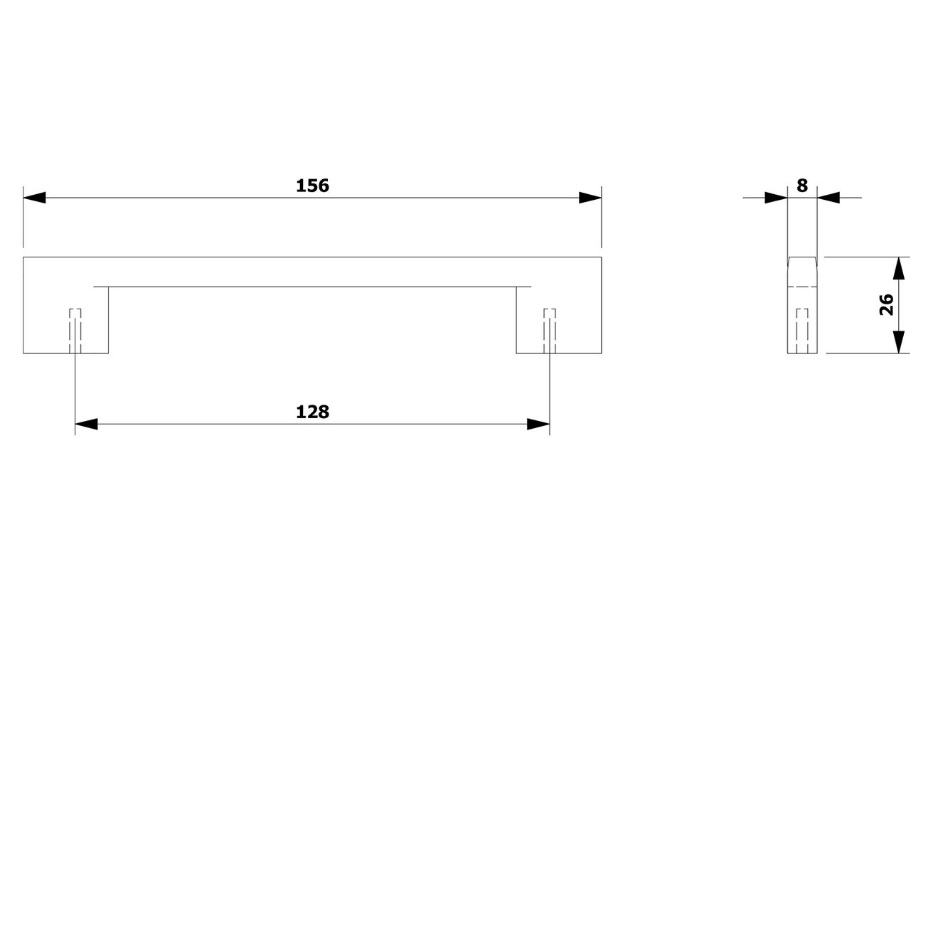 Aqualine Pili Handle 12,8 cm, čierna matná 10096 - galéria #1