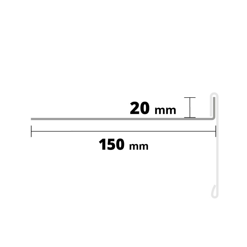 Konzola pre kryciu lištu, nerezová oceľ, dĺžka 2,5 m, šírka 150 mm - galéria #2
