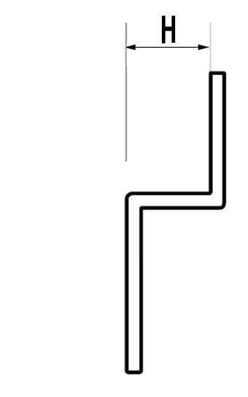 Spádová lišta stěnová, chemická nerez komaxit černá 10/1000 levá - galéria #1