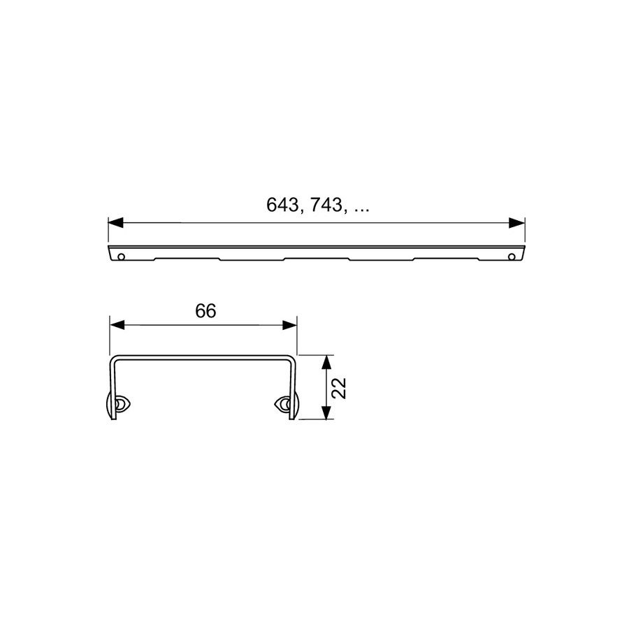 Tece Drainline mriežka 70 cm, brúsená nerezová oceľ, línie 600721 - galéria #1