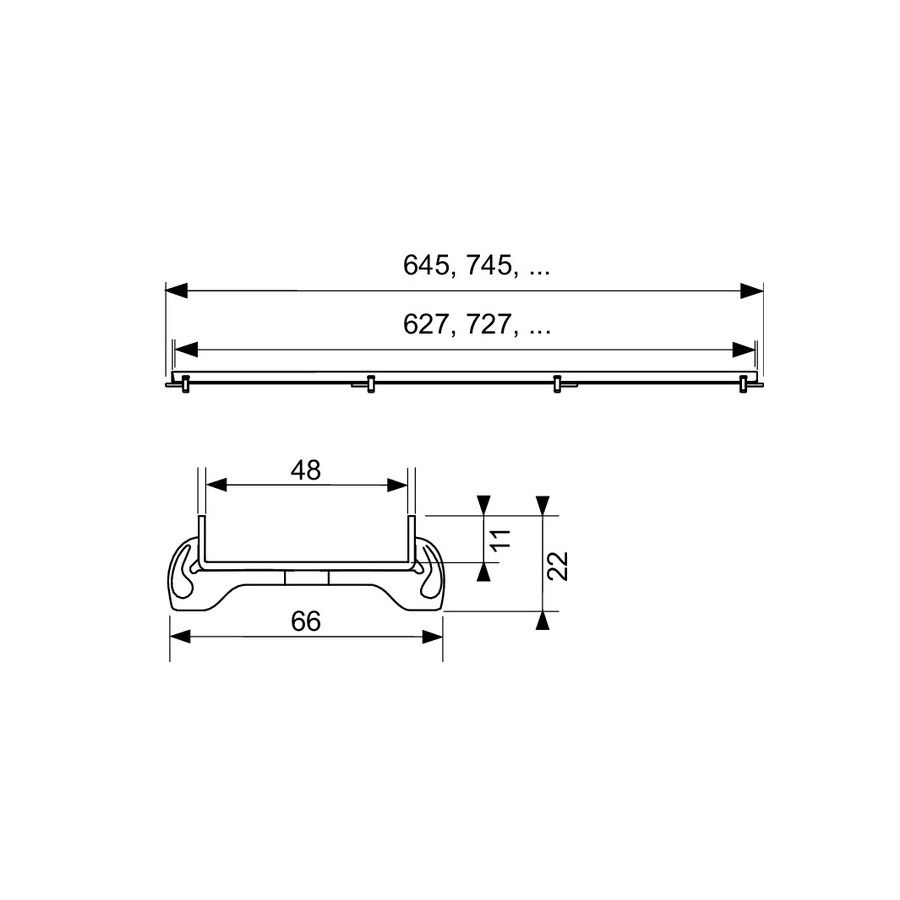 Odtokový rošt Tece na dlažbu 90 cm, 600970 - galéria #2