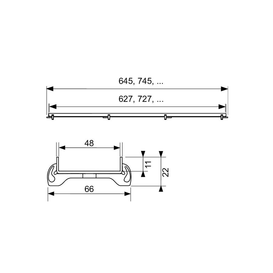Odtokový rošt Tece na dlažbu 150 cm, 601570 - galéria #2