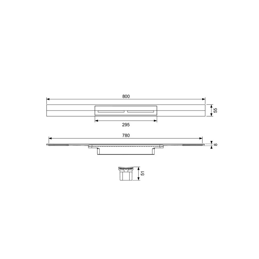 Tece Drainprofile Sprchový profil 80 cm, lesklá optická zlatá 670812 - galéria #1