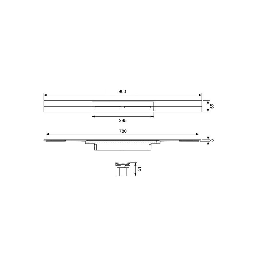 Tece Drainprofile Sprchový profil 90 cm, brúsený čierny chróm 670901 - galéria #1