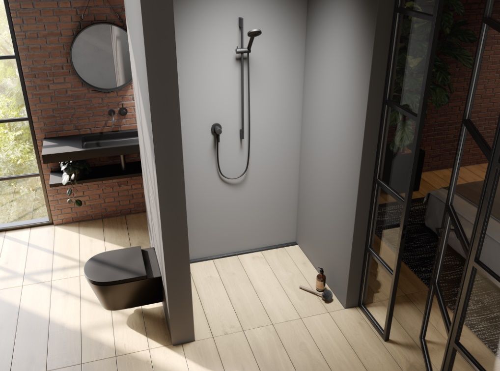 Tece Drainprofile Sprchový profil 100 cm, brúsená čierna nerezová oceľ 671021 - galéria #1