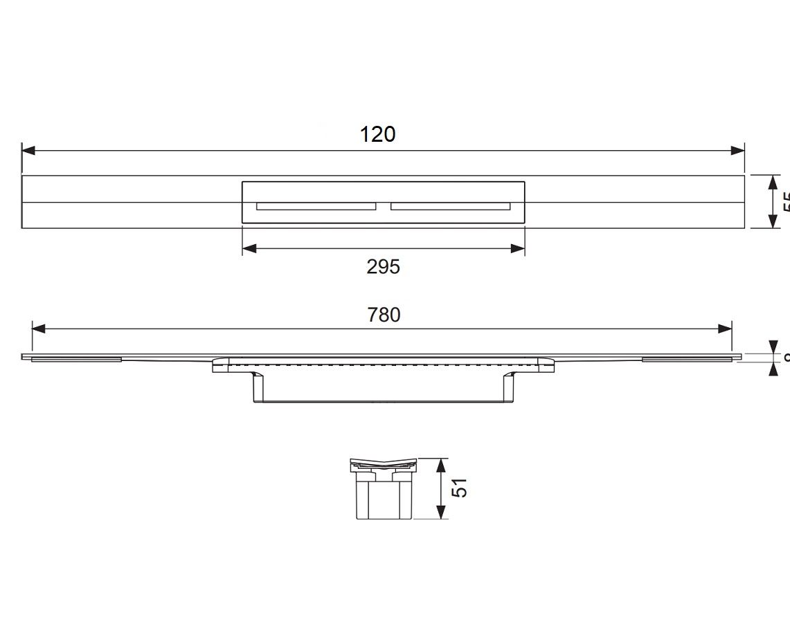Tece Drainprofile Sprchový profil 120 cm, brúsená čierna nerezová oceľ 671221 - galéria #2