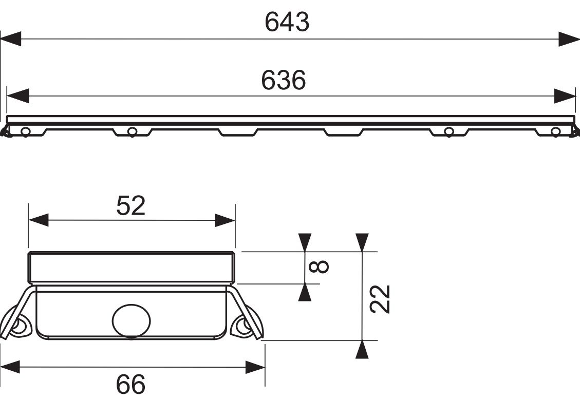 TECE Drainline Sklenený rošt 70 cm, saténovo čierny 600794 - galéria #1