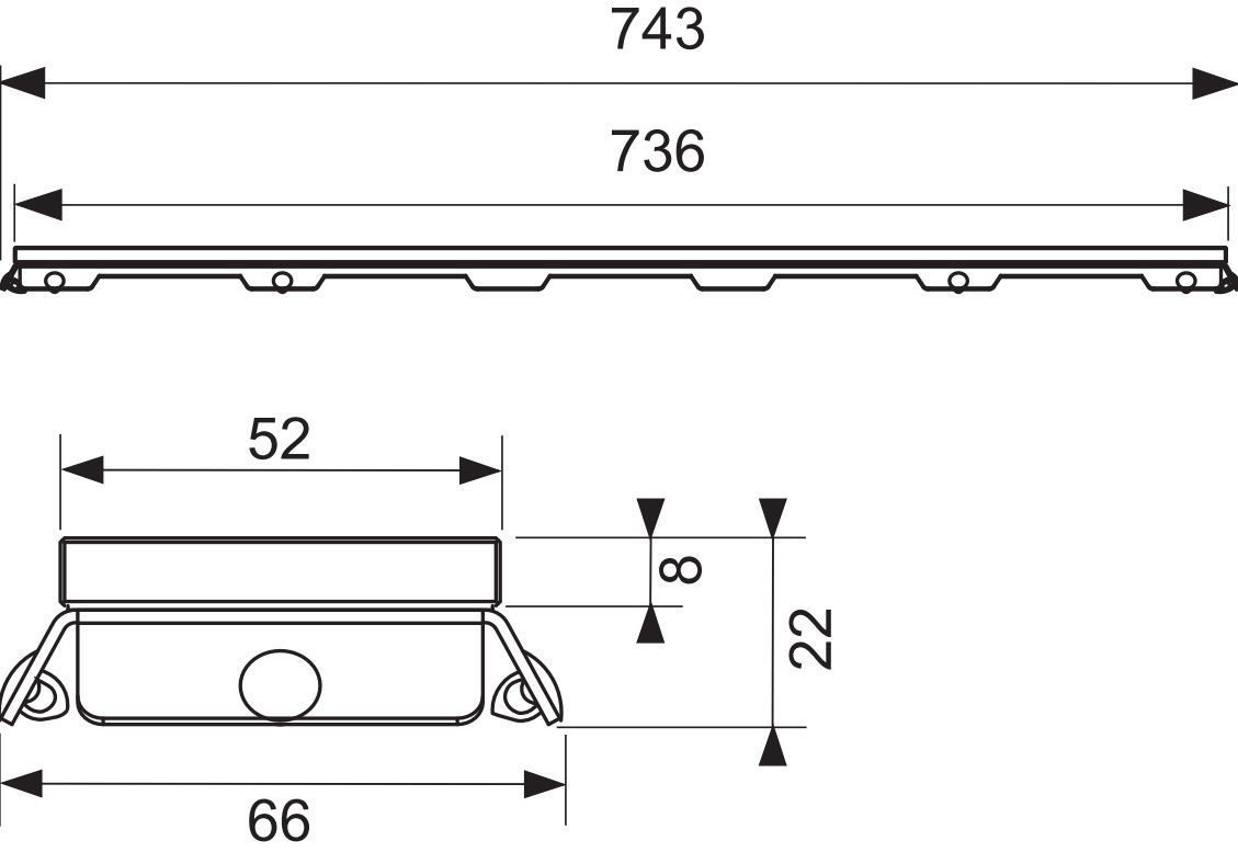 TECE Drainline Sklenený rošt 80 cm, saténovo čierny 600894 - galéria #1