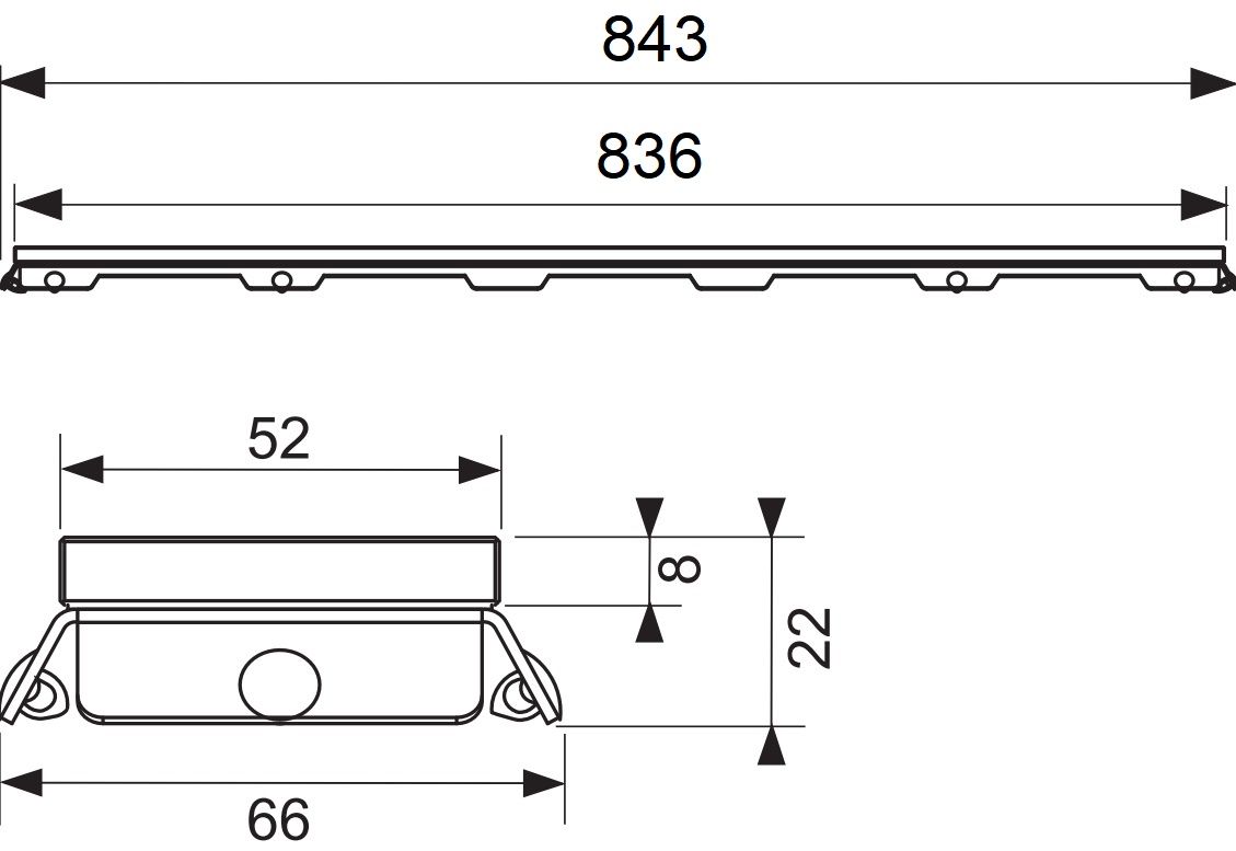 TECE Drainline Sklenený rošt 90 cm, saténová biela 600993 - galéria #1