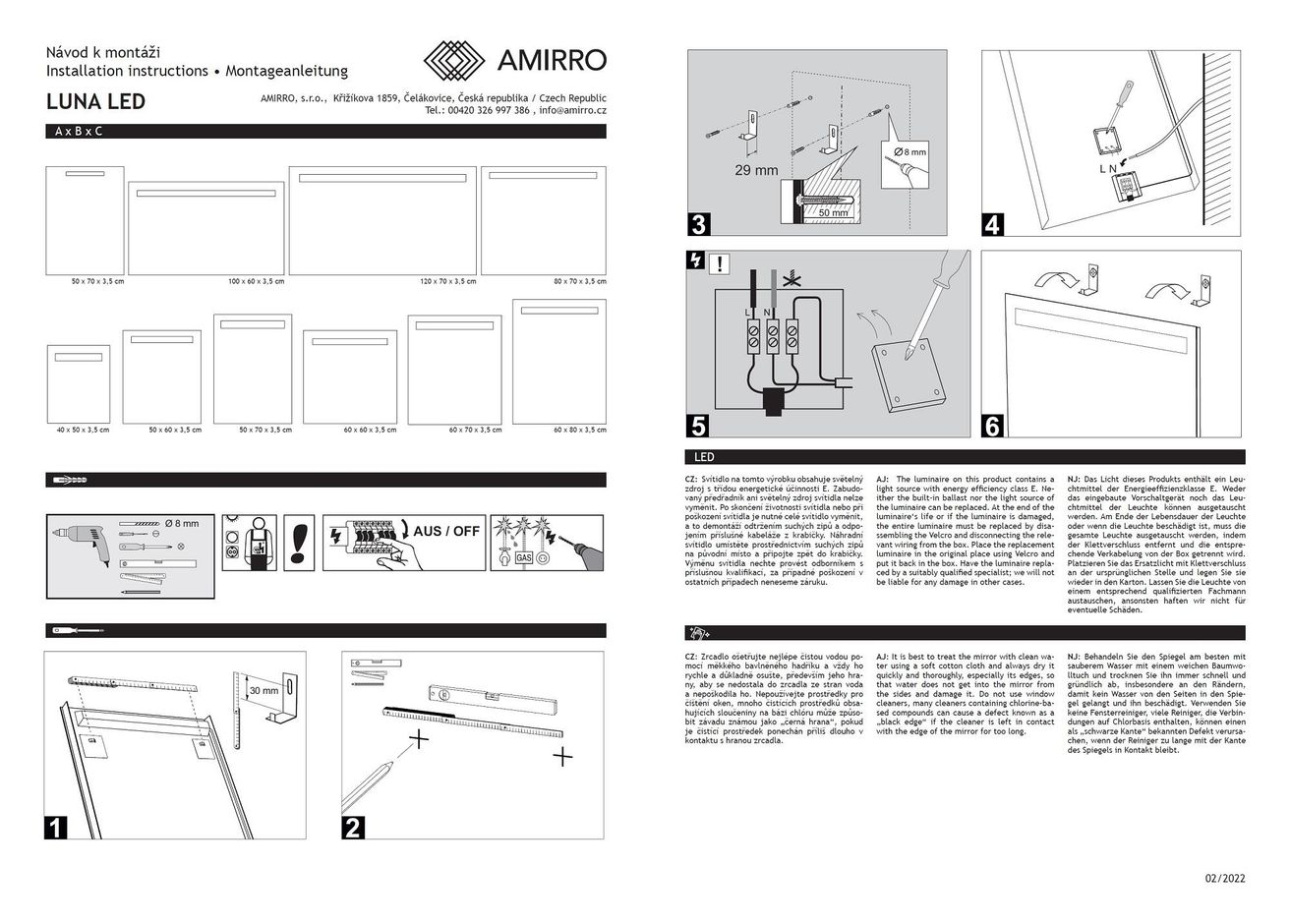 Amirro Luna Zrkadlo 50 x 70 cm s LED osvetlením, 900-919 - galéria #6