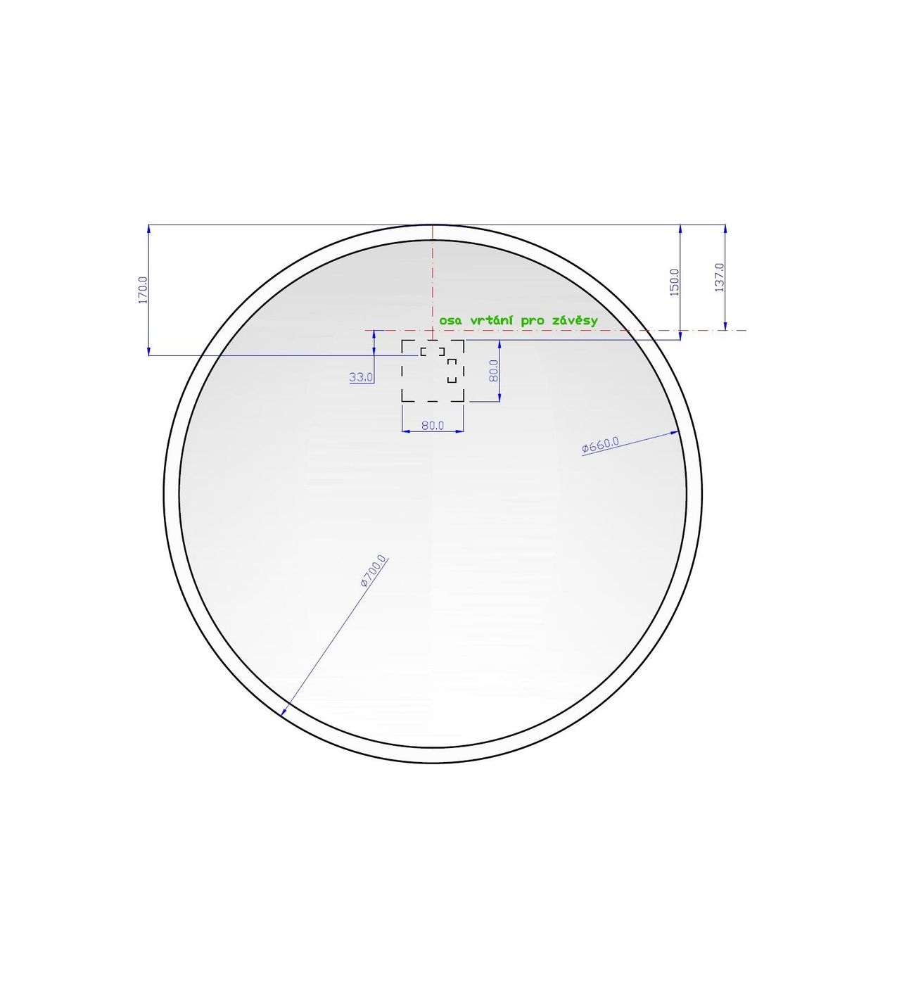 Amirro Moonlight Ronde Zrkadlo 70 cm s pieskovaným okrajom osvetleným LED, 411-057 - galéria #2