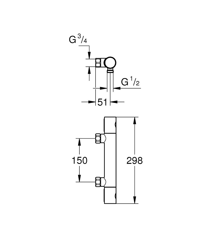 Grohe Grohtherm 800 Cosmopolitan Termostatická sprchová batéria, DN 15, chróm 34767000 - galéria #1