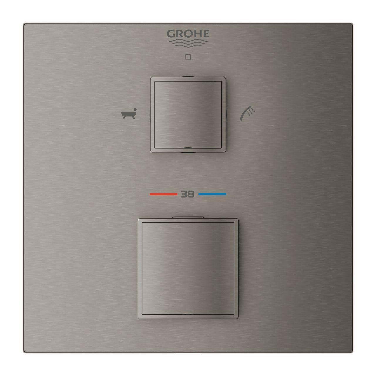 Grohe Grohtherm Cube Dvojvýtoková podomietková termostatická batéria, kartáčovaná Hard Graphite 24155AL0 - galéria #3