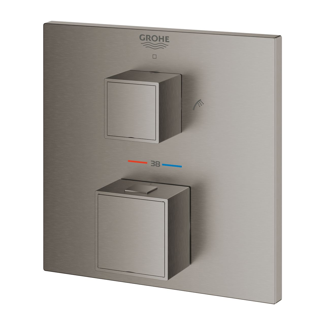Grohe Grohtherm Cube Dvojvýtoková podomietková termostatická batéria, kartáčovaná Hard Graphite 24155AL0 - galéria #2