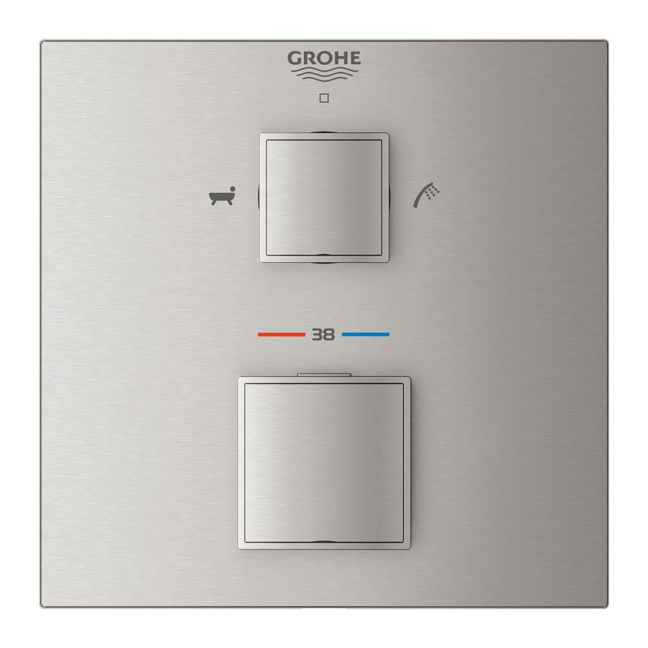 Grohe Grohtherm Cube Termostatická podomietková batéria pre dva vývody, supersteel 24155DC0 - galéria #3