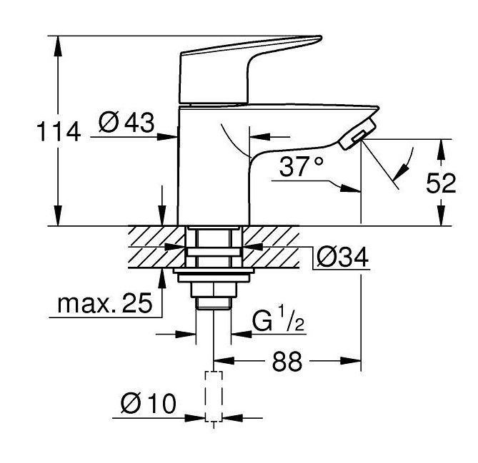 Grohe Professional BauEdge Umývadlová batéria, chróm 20421001 - galéria #3
