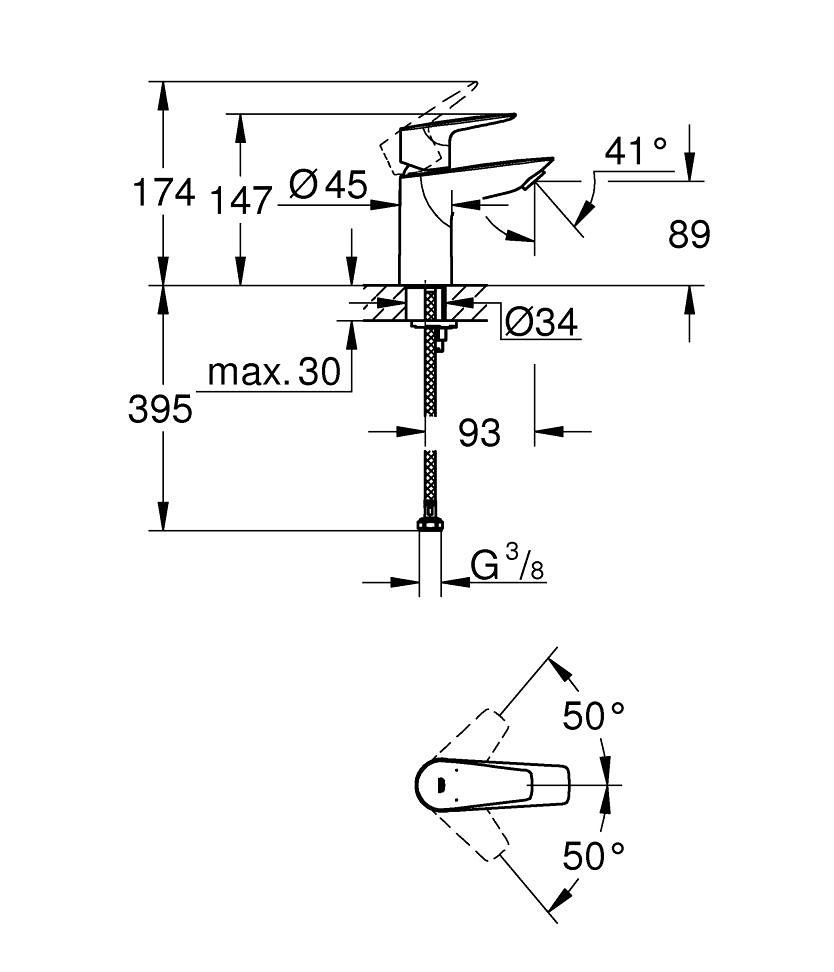Grohe Professional BauEdge Umývadlová batéria, chróm 23330001 - galéria #4