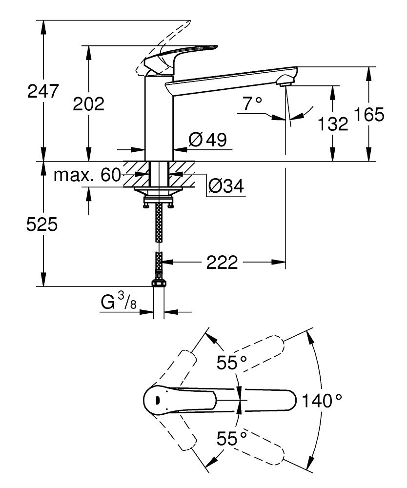 Grohe Profi Eurosmart Drezová batéria, chróm 30463000 - galéria #3