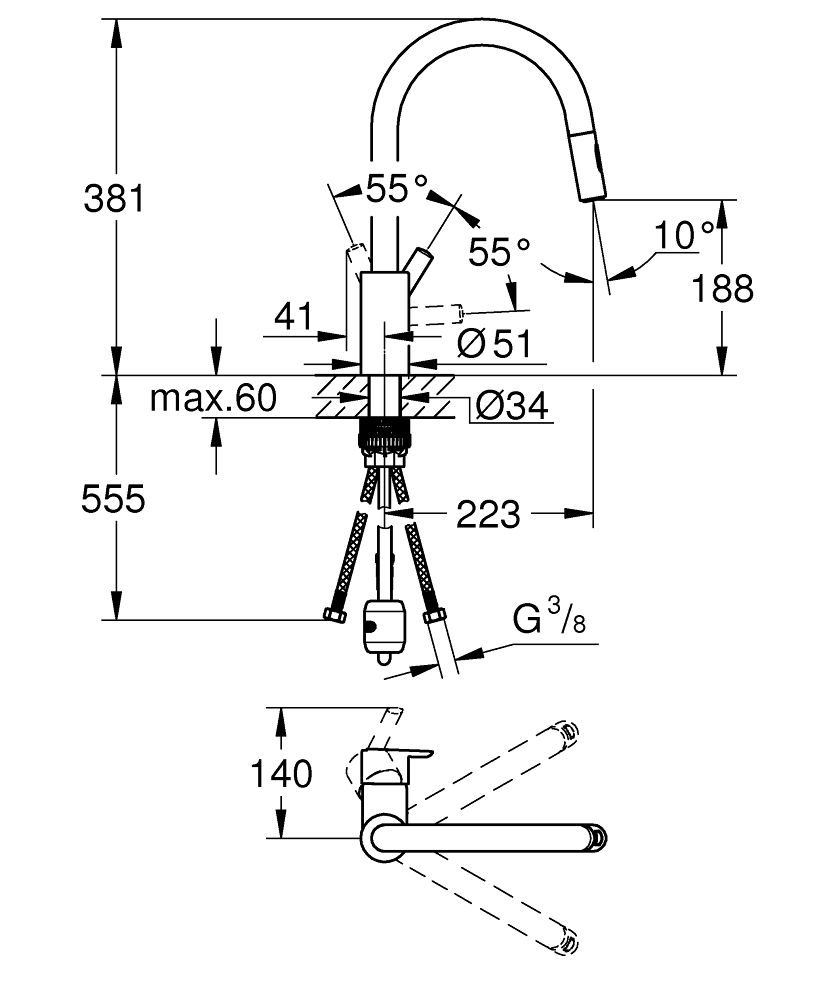 Grohe Feel Umyvadlová páková batéria chróm 31486001 - galéria #1