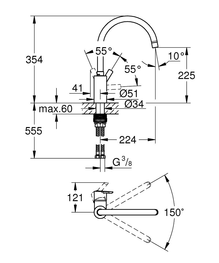 Grohe Feel Umyvadlová páková batéria chróm 32670002 - galéria #1