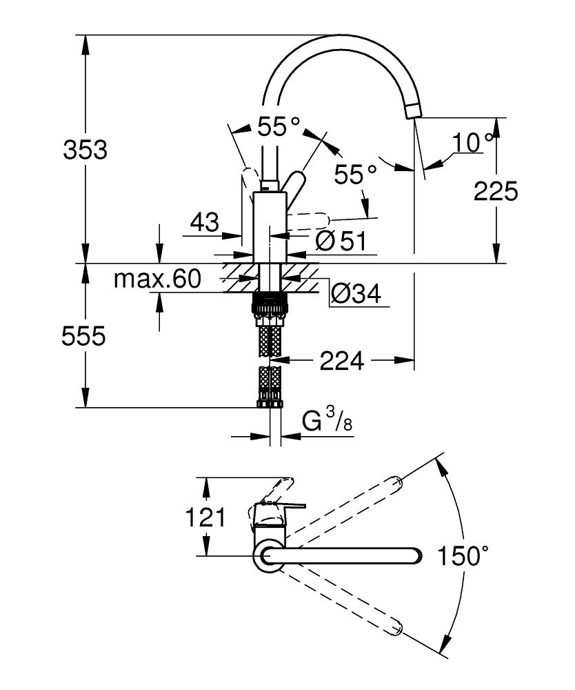 Grohe Get Sink páková umývadlová batéria chróm 31494001 - galéria #1