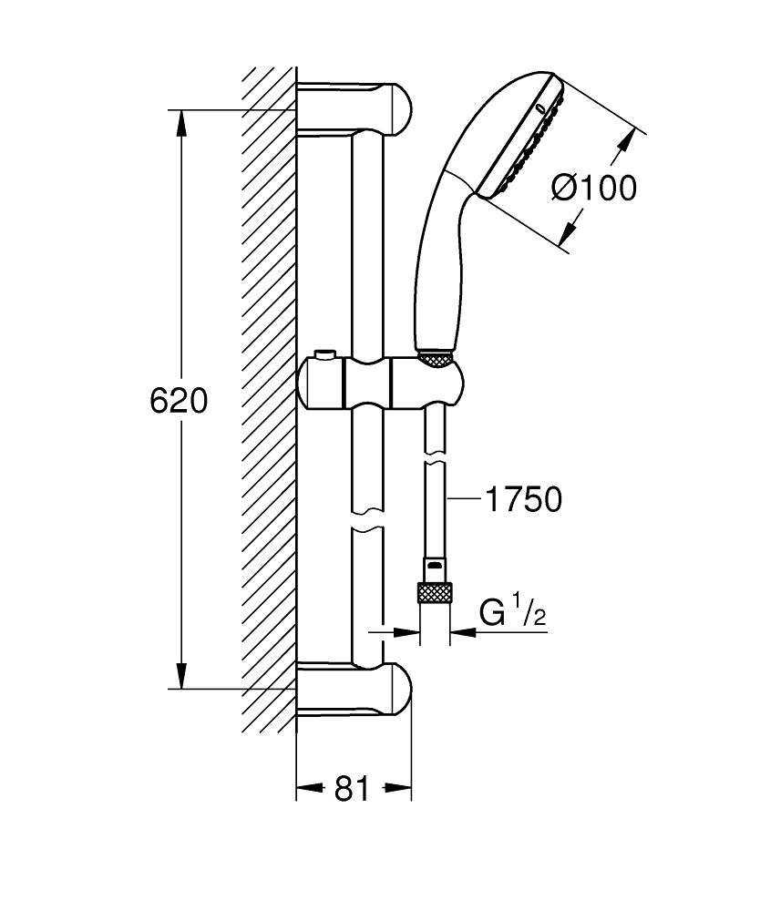 Grohe Vitalio Go Súprava ručnej sprchy, 1 prúd, chróm 26196000 - galéria #1