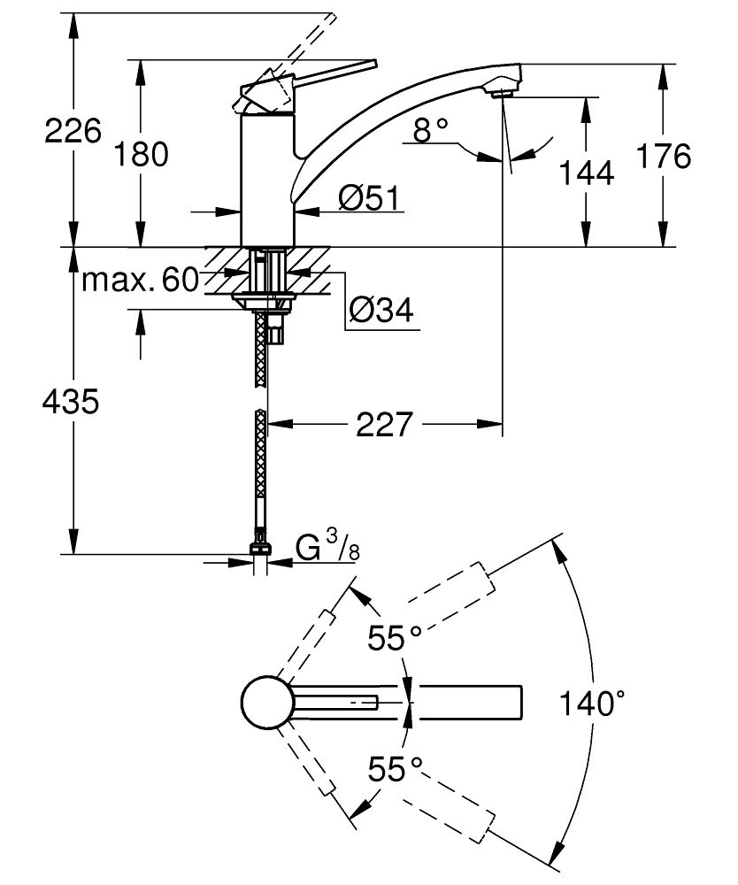 Grohe Swift Jednopáková umývadlová batéria, chróm 30358000 - galéria #1