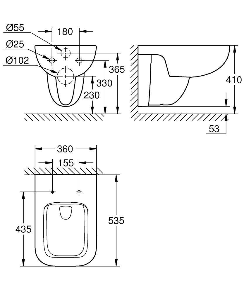 Grohe BauEdge WC Rimless 3/5l, alpská biela 39809000 - galéria #2