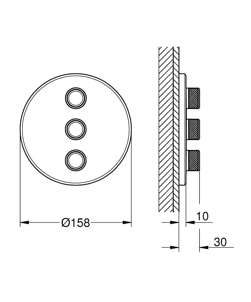 Grohe Grohtherm Smartcontrol Triple Flow Control Cover, kartáčovaný teplý západ slnka 29122DL0 - galéria #1