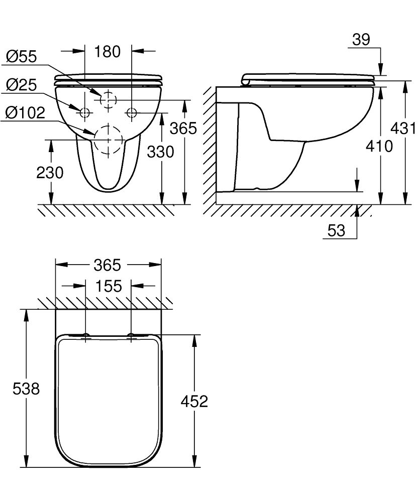 Keramická závesná toaleta Grohe Start Edge, biela 39815000 - galéria #4