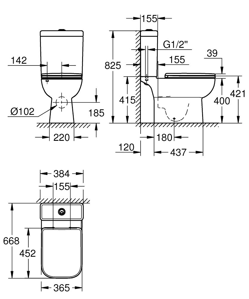 Keramická WC zostava Grohe Start Edge, biela 39951000 - galéria #4