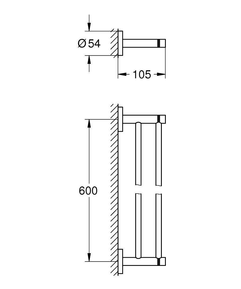Dvojitý držiak uterákov Grohe Start 600 mm, Supersteel 41203DC0 - galéria #1