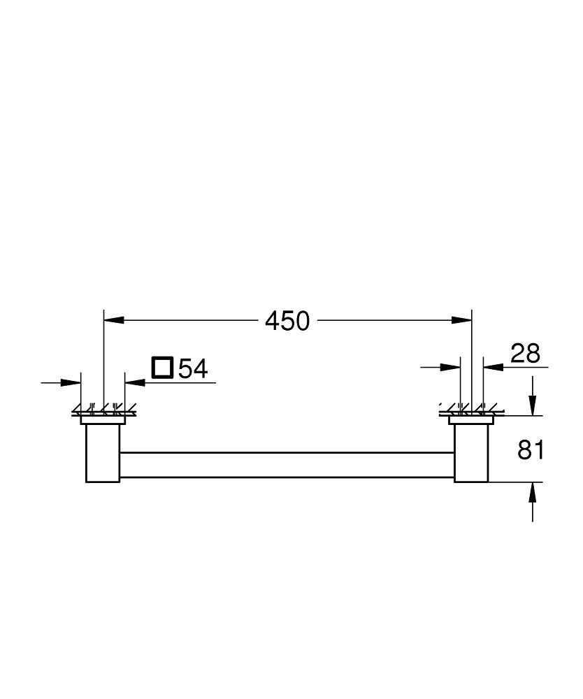 Rukoväť na vaňu Grohe Start Cube 50,4 cm, chróm 41095000 - galéria #2