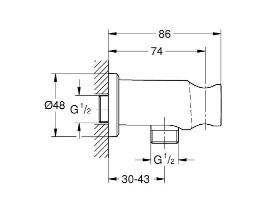 Grohe Rainshower Sprchová zásuvka s držiakom, kartáčovaná Warm Sunset 26658DL0 - galéria #3