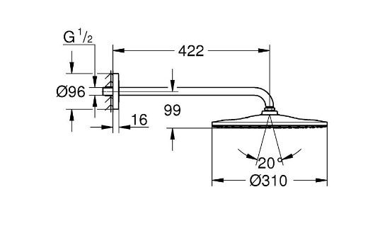 Grohe Rainshower Mono 310 Set s hlavovou sprchou a sprchovým ramenom, kartáčovaný Cool Sunrise 26558GN0 - galéria #3