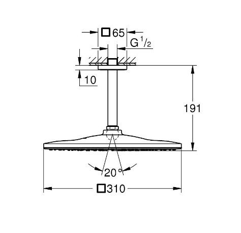 Sprchová súprava Grohe Rainshower Mono 310 Cube Head 1jet, Cool Sunrise 26566GL0 - galéria #2