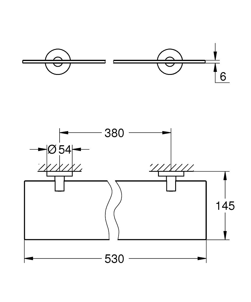 Grohe Start Shelf, 53 cm, sklo/čierna matná 412022430 - galéria #1