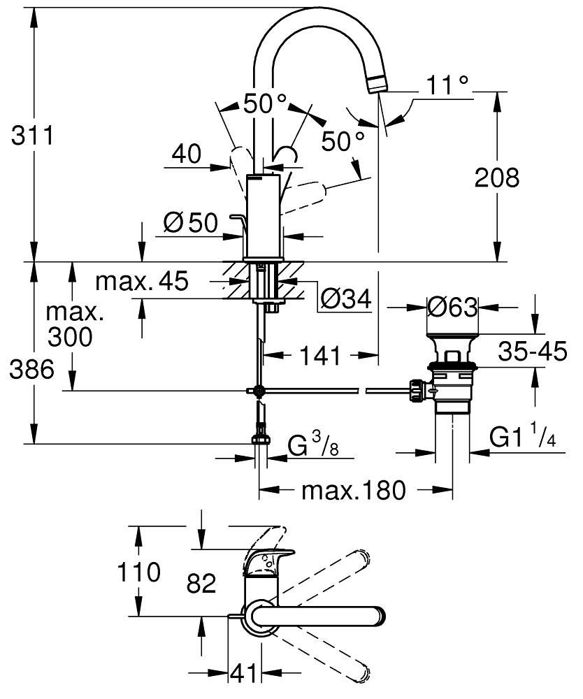Grohe Swift Otočná umývadlová batéria CoolStart s vyťahovacou rukoväťou, chróm 24330001 - galéria #3