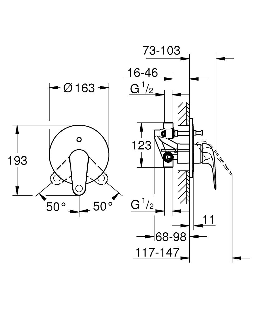 Grohe Swift Jednopáková umývadlová batéria s telom batérie, chróm 24336001 - galéria #4