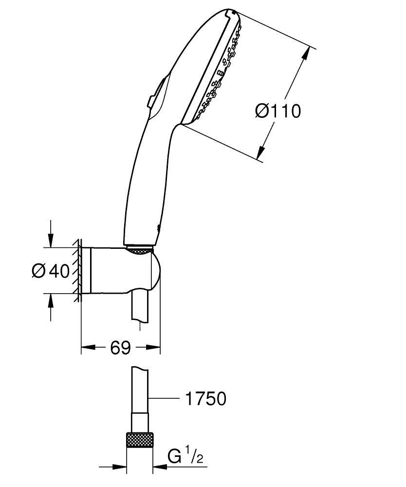 Grohe Vitalio Comfort Vaňový set Eco 11 cm, 3jet chróm 26769001 - galéria #3