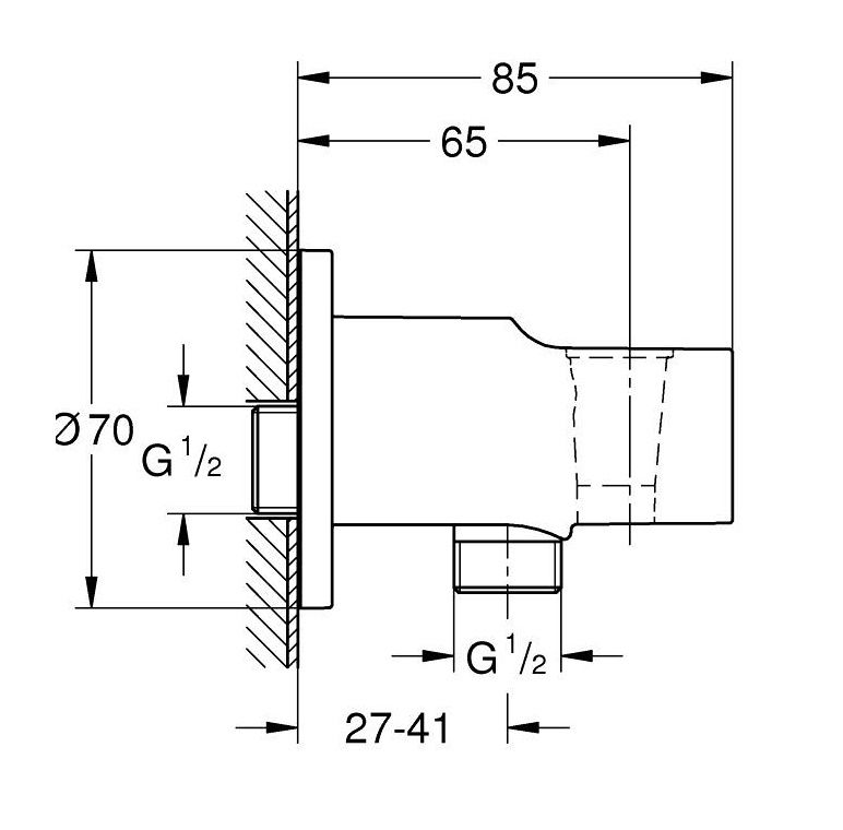 Grohe Vitalio Universal Držák sprchy s vývodem hadice, černá mat 269622431 - galéria #3