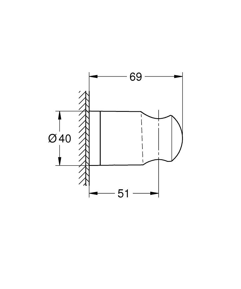 Grohe Vitalio Universal Pevný držiak ručnej sprchy, chróm 27958001 - galéria #3