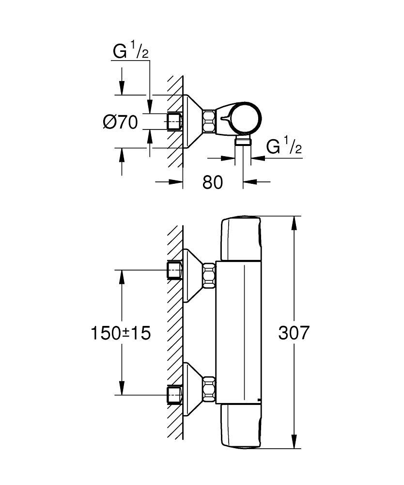 Termostatická sprchová batéria Grohe Precision Trend, čierna matná 1022172432 - galéria #3