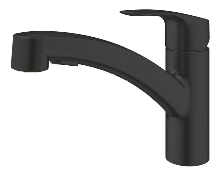 Grohe Professional Eurosmart Dřezová baterie s vytahovací sprškou, 2 proudy, černá mat 303052431 - galéria #1