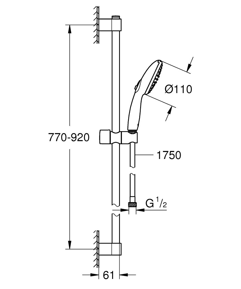 Grohe Profi Tempesta sprchová súprava 2jet 90 cm, chróm 26163003 - galéria #3