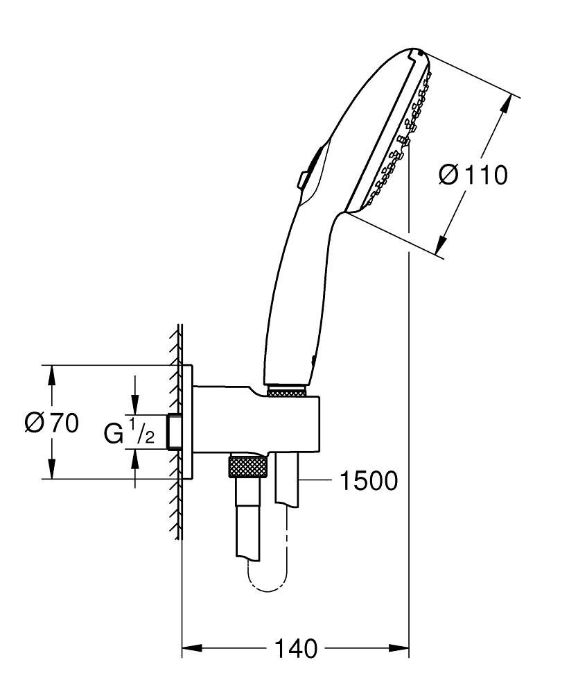 Kúpeľňová súprava Grohe Profi Tempesta 2 Jet, matná čierna 264062433 - galéria #1
