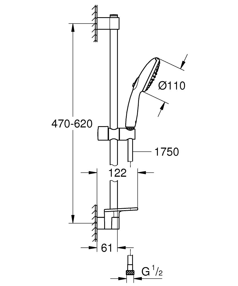 Grohe Profi Tempesta Sprchová súprava 2 trysky 60 cm, chróm 26638003 - galéria #3